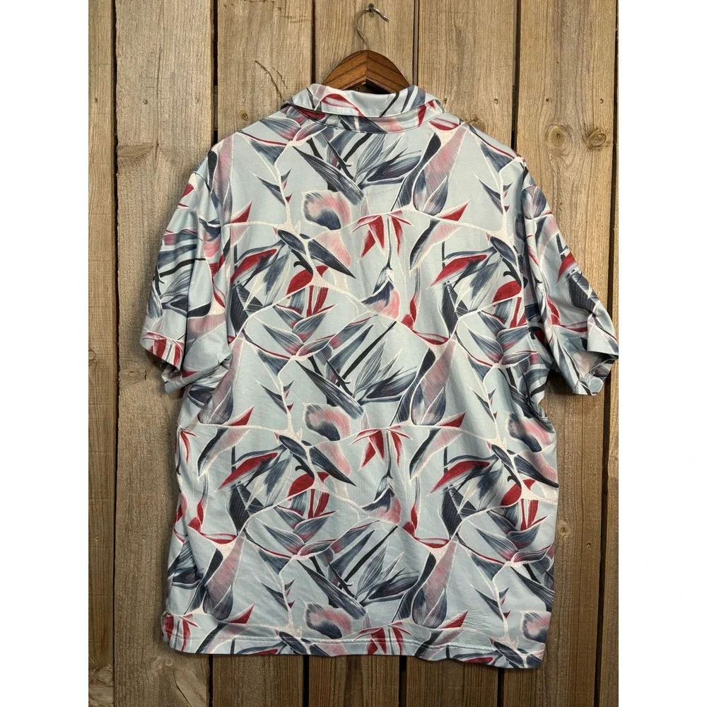 Walter Hagen Mens XL‎ Golf Polo Shirt Tropical Bird of Paradise Blue MGA11526